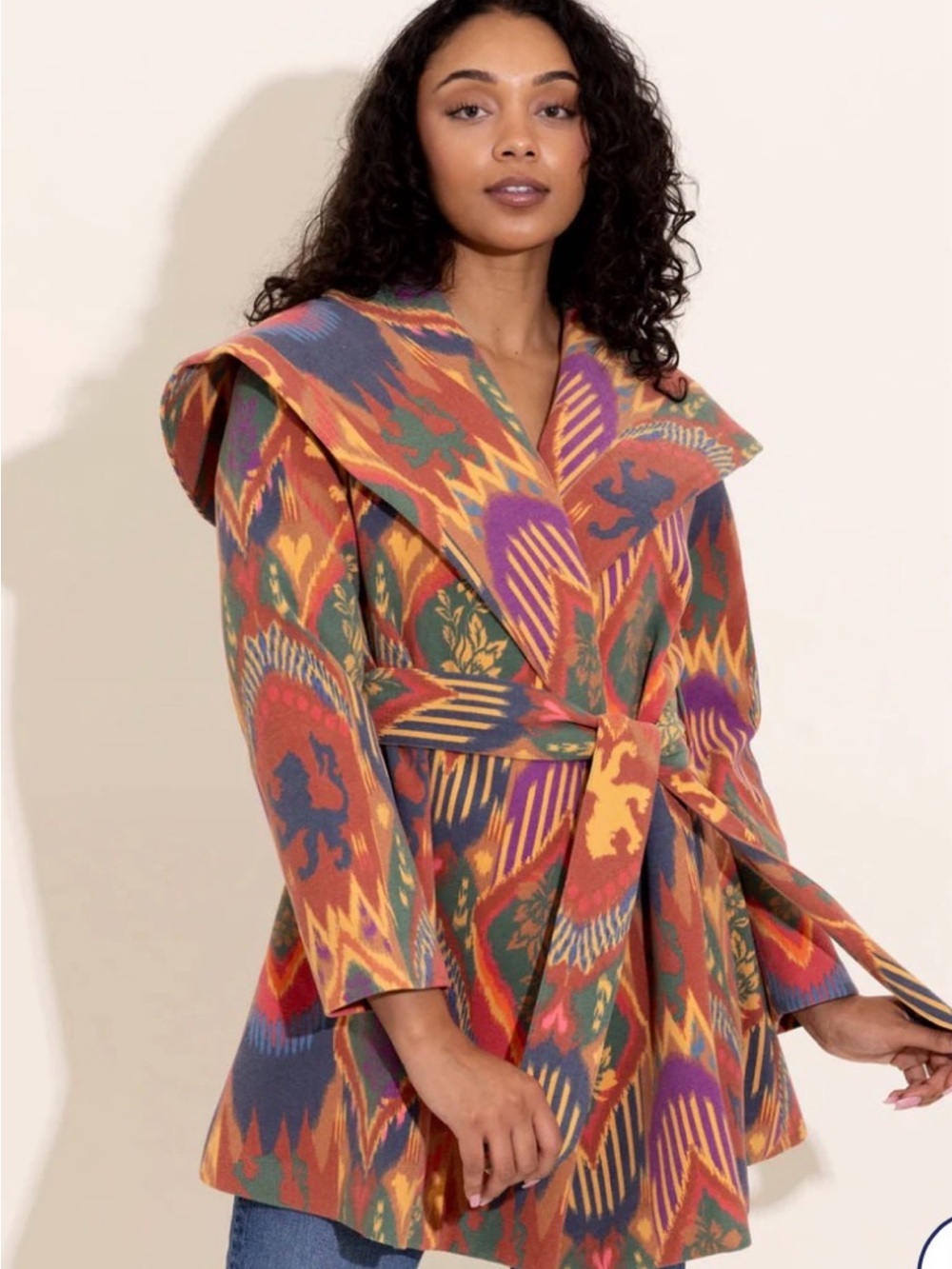 Alden Adair Colorful Southwestern Patterned Wrap Jacket